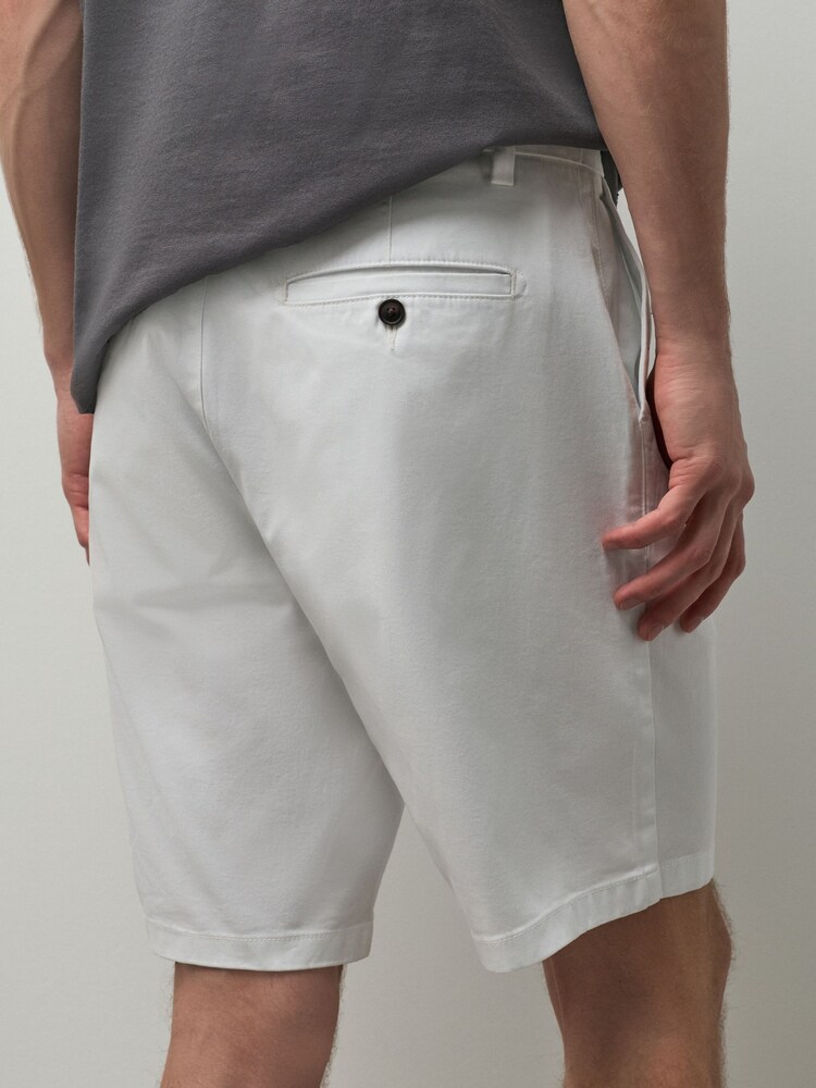 White Straight Fit Stretch Chino Shorts - Image 2 of 6