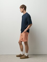 Peach Slim Fit Stretch Chino Shorts - Image 4 of 6