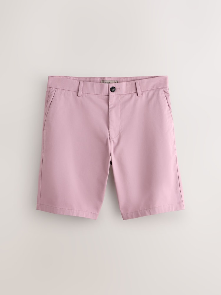 Pink Straight Fit Stretch Chino Shorts - Image 1 of 4