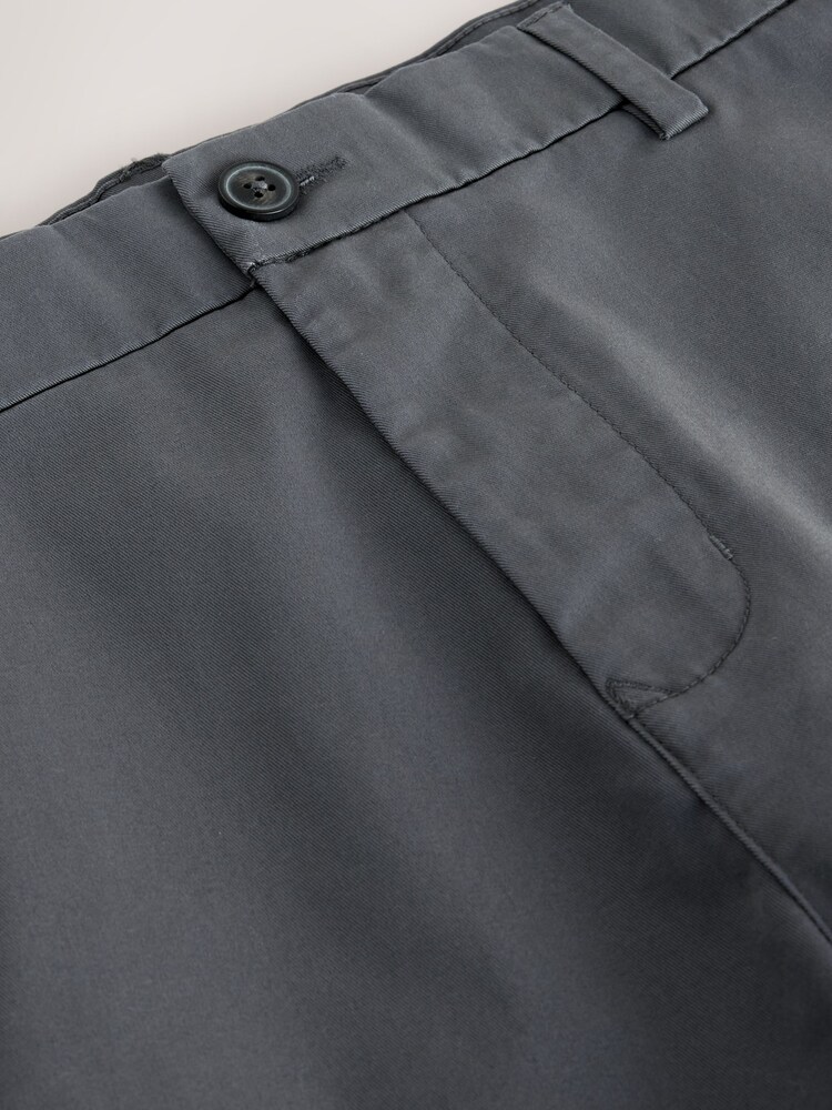 Charcoal Grey Slim Fit Stretch Chino Shorts - Image 2 of 5