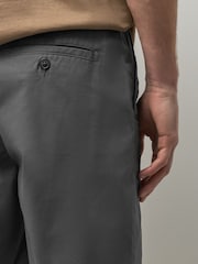 Charcoal Grey Slim Fit Stretch Chino Shorts - Image 6 of 11