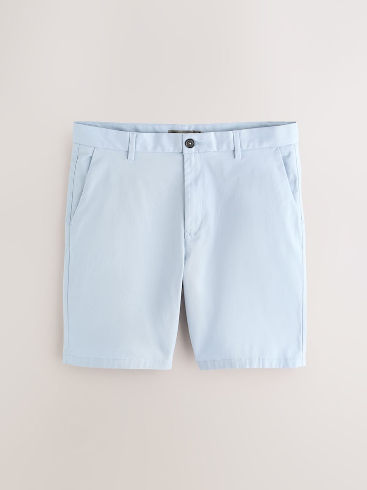 أزرق فاتح - قياس مستقيم - شورت تشينو خامة مطاطة - صورة 1 من 5