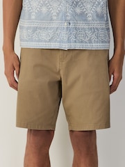 Light Brown Relaxed Fit Stretch Chino Shorts - Image 1 of 10