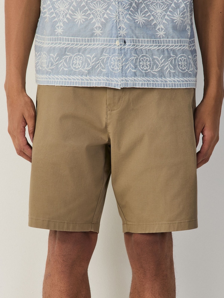 Light Brown Relaxed Fit Stretch Chino Shorts - Image 1 of 10 Light Brown Relaxed Fit Stretch Chino Shorts - Image 1 of 10