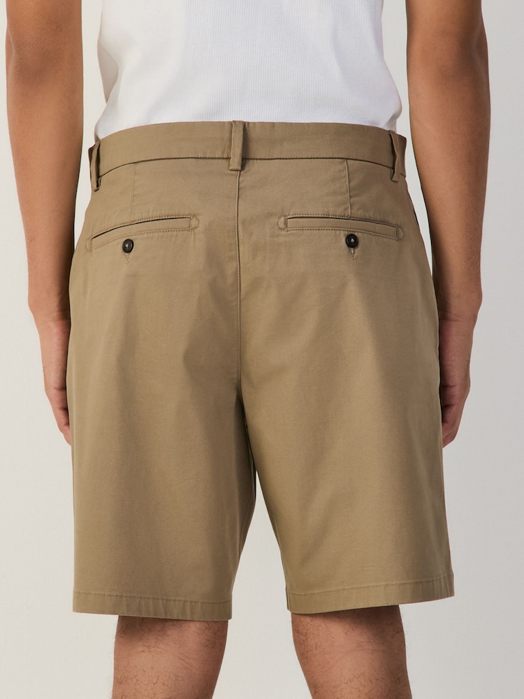 Light Brown Relaxed Fit Stretch Chino Shorts - Image 2 of 10 Light Brown Relaxed Fit Stretch Chino Shorts - Image 2 of 10