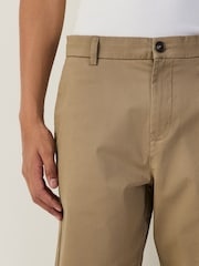 Light Brown Relaxed Fit Stretch Chino Shorts - Image 3 of 10
