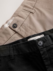 Black/Brown Slim Fit Stretch Chino Shorts 2 Pack - Image 7 of 7