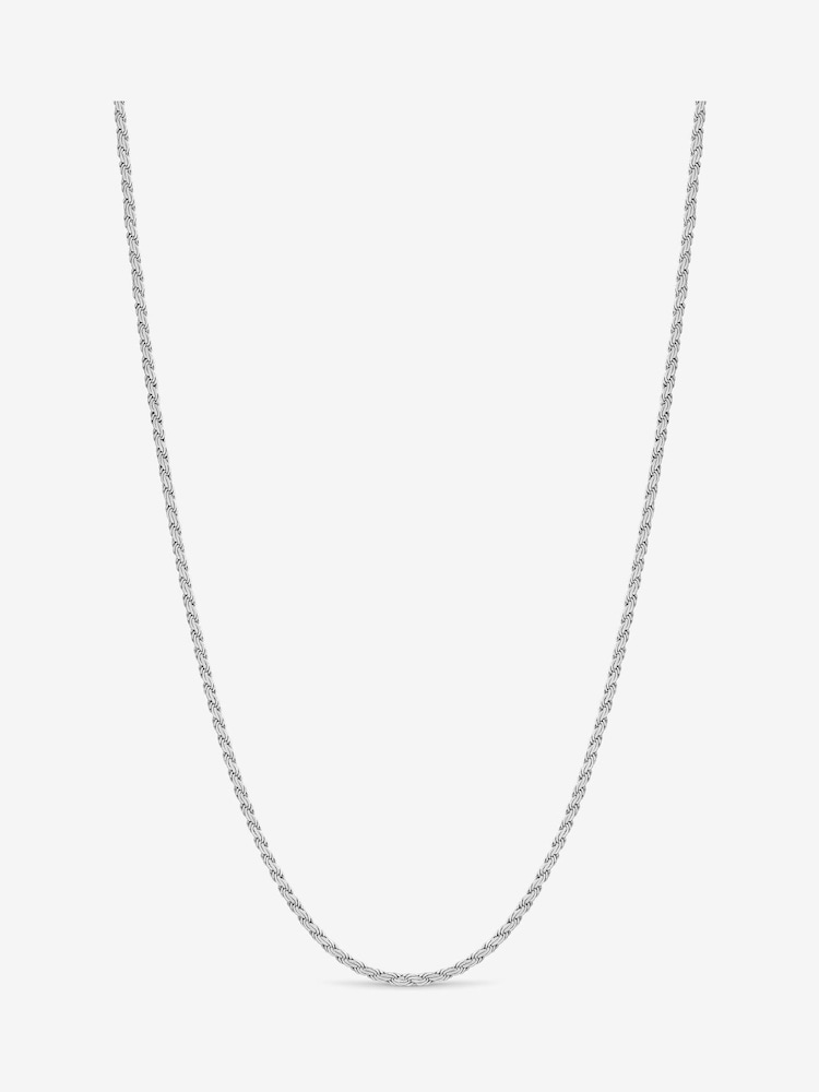 Simply Silver 925 Sterling Silver Textured Chain Necklace - Image 1 of 4