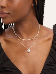 Simply Silver 925 Sterling Silver Textured Chain Necklace - Image 2 of 4