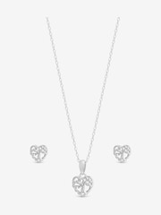 Simply Silver 925 Sterling Silver Polished Tree of Love Set - Gift Boxed - Image 2 of 4