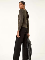 Preto - Roman Rose Front Knit Jumper - Imagem 4 de 5