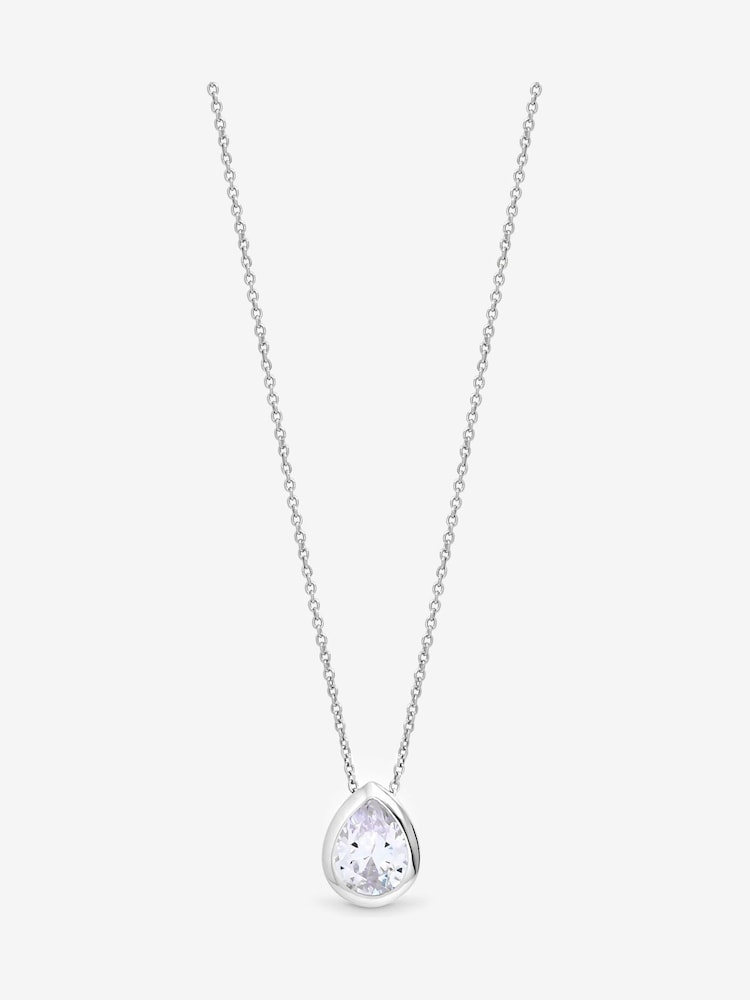 Simply Silver 925 Sterling Silver Cubic Zirconia Pear Pendant - Image 1 of 4
