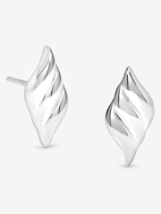 Simply Silver 925 Sterling Silver Polished Triple Wave Stud Earrings - Image 1 of 1