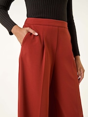 Roman Brown Wide Leg Premium Stretch Culottes - Image 1 of 5