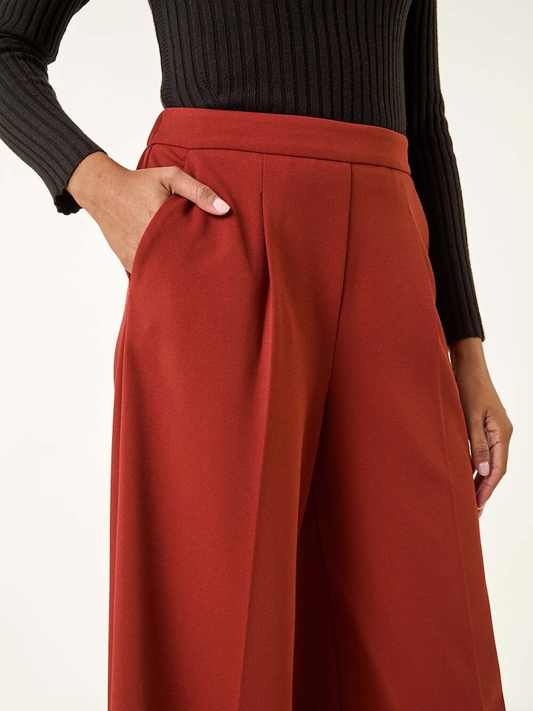 Roman Brown Wide Leg Premium Stretch Culottes - Image 1 of 5 Roman Brown Wide Leg Premium Stretch Culottes - Image 1 of 5