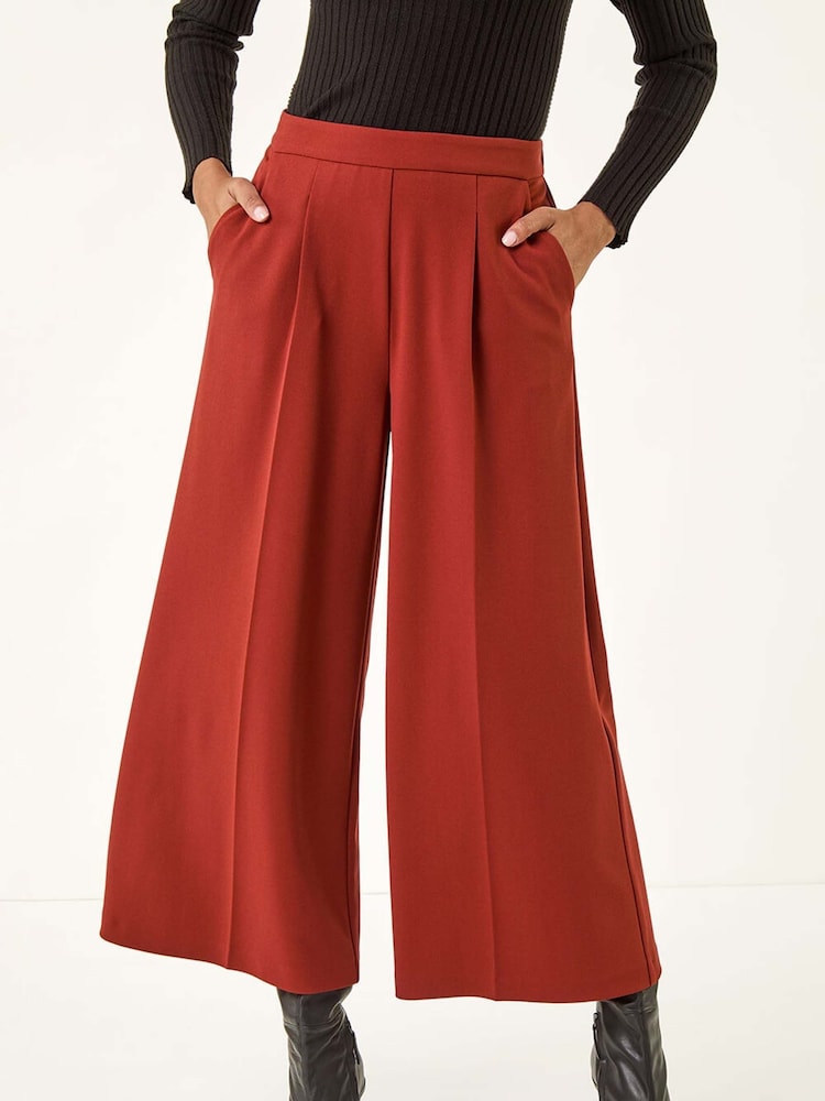Roman Brown Wide Leg Premium Stretch Culottes - Image 2 of 5 Roman Brown Wide Leg Premium Stretch Culottes - Image 2 of 5