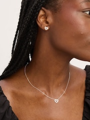 Simply Silver 925 Sterling Silver Pave Heart and Infinity Set - Gift Boxed - Image 3 of 4