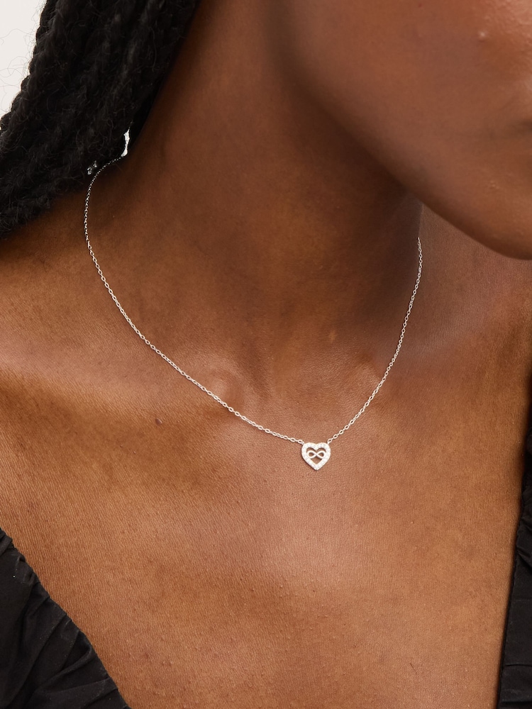 Simply Silver 925 Sterling Silver Pave Heart and Infinity Set - Gift Boxed - Image 4 of 4