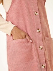 Roman Pink Corduroy Pinafore Midi Dress - Image 5 of 5