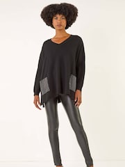 Roman Black Hotfix Pocket Knit Jumper - Image 2 of 5