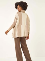 Roman Brown Colourblock Longline Knit Jumper - Image 3 of 5