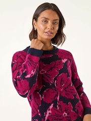 Roman Red Floral Print Knit Jumper - Image 4 of 5
