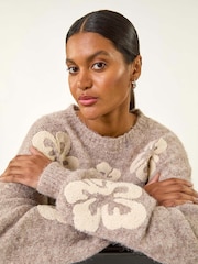 Roman Grey Soft Floral Knit Jumper - Image 2 of 5