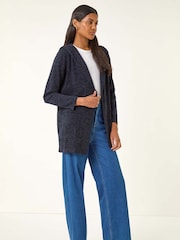 Azul - Roman Longline Hooded Cardigan - Imagem 3 de 5