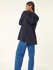 Azul - Roman Longline Hooded Cardigan - Imagem 4 de 5