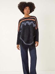 Roman Black Jacquard Tassel Knit Jumper - Image 2 of 5