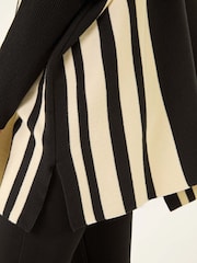 Roman Black Colourblock Stripe Roll Neck Jumper - Image 1 of 5