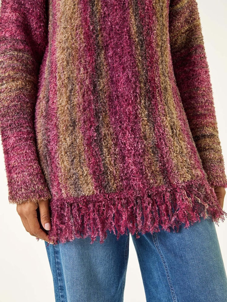Roman Red Fluffy Tassel Hem Knit Jumper - Image 5 of 5