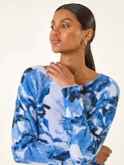 Roman Fluffy Floral Print Knit Jumper - Imagem 5 de 5