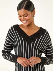 Roman Black Metallic Stripe Knit Jumper - Image 1 of 5