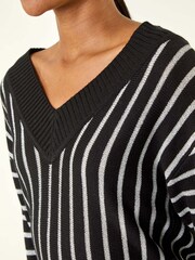 Roman Black Metallic Stripe Knit Jumper - Image 5 of 5