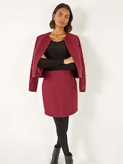 Roman Red Boucle Textured A-Line Skirt - Image 1 of 5