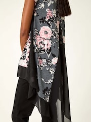 Roman Grey Floral Puff Print Stretch T-Shirt - Image 5 of 5