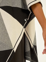 Roman Black Monochrome Knit Poncho - Image 5 of 5