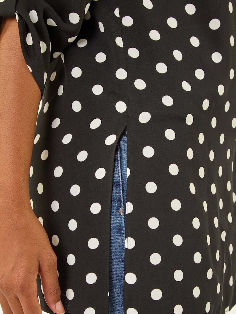 Roman Black Swirl Print Long Line Buttoned Blouse - Image 5 of 5 Roman Black Swirl Print Long Line Buttoned Blouse - Image 5 of 5