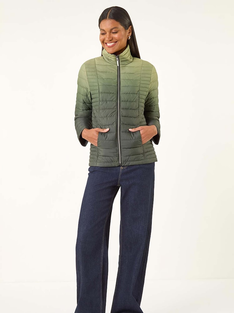 Roman Green Ombre Funnel Neck Padded Coat - Image 1 of 5 Roman Green Ombre Funnel Neck Padded Coat - Image 1 of 5