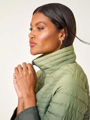 Roman Green Ombre Funnel Neck Padded Coat - Image 2 of 5