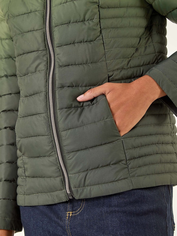 Roman Green Ombre Funnel Neck Padded Coat - Image 5 of 5