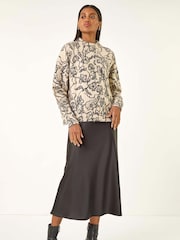 Roman White Mono Floral Knit Jumper - Image 3 of 5