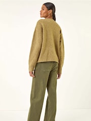 Roman Green Flower Embroidered Button Cardigan - Image 3 of 5