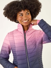 Roman Purple Ombre Funnel Neck Padded Coat - Image 4 of 5