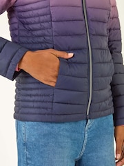 Roman Purple Ombre Funnel Neck Padded Coat - Image 5 of 5