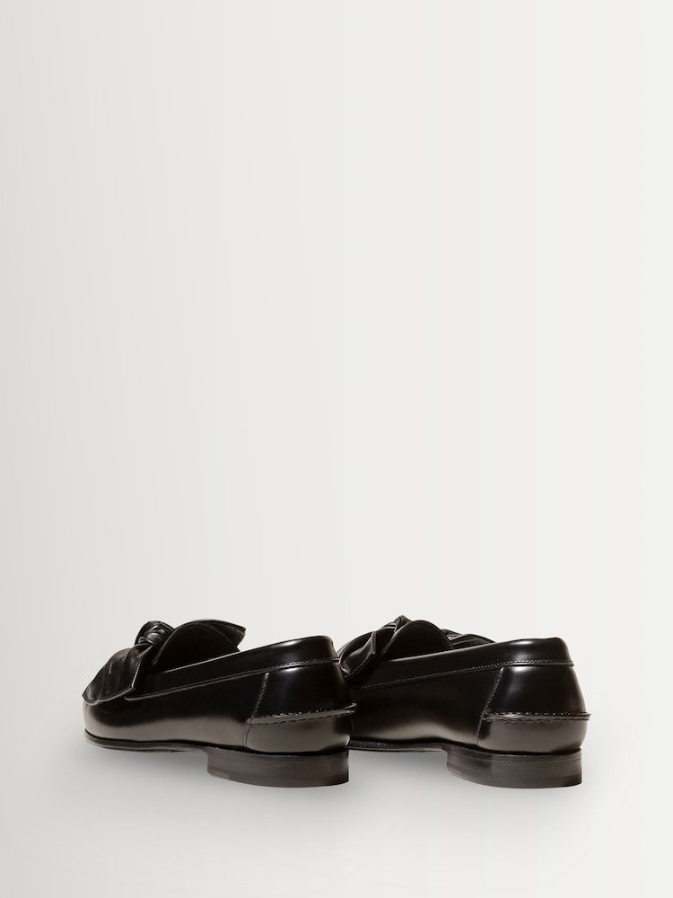 Hereu Studio Black Corbati Slip-On Loafers With Bow Front Detail - Image 2 of 4