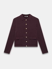 Mint Velvet Red Cotton Blend Collar Cardigan - Image 7 of 8