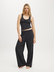 Cotton On Black Departure Lounge Wide Leg Joggers - Image 1 of 5