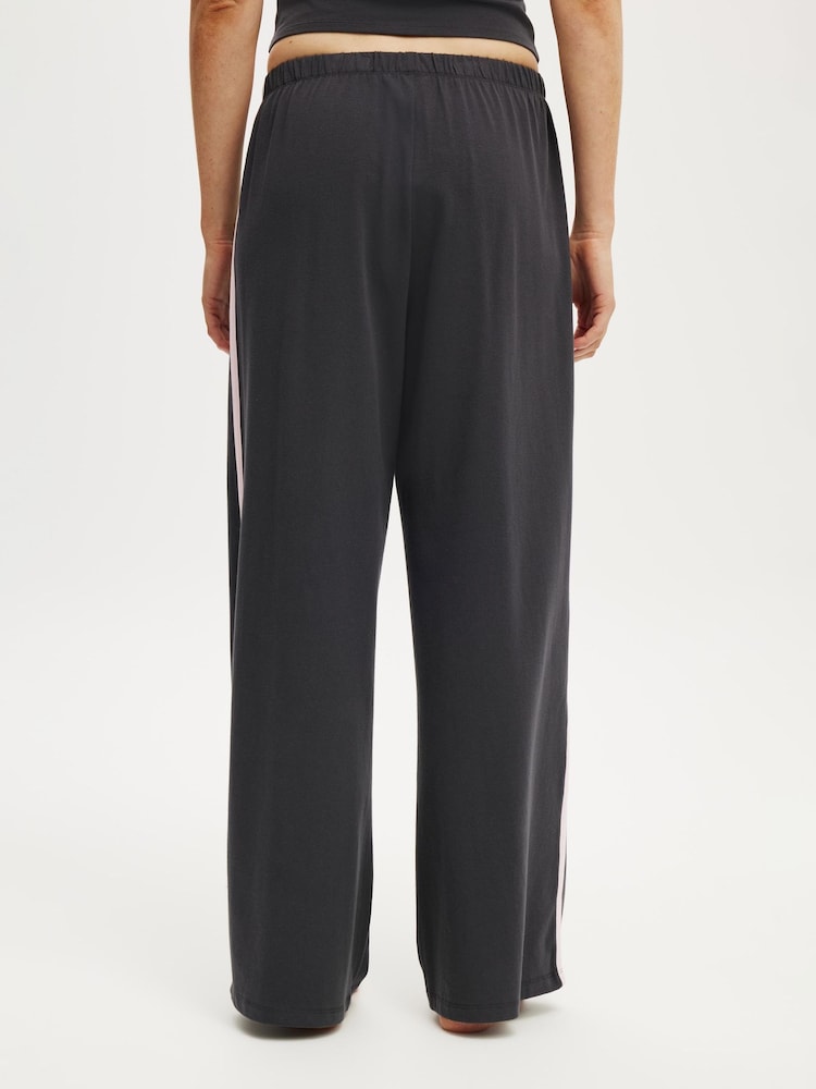 Cotton On Black Departure Lounge Wide Leg Joggers - Image 2 of 5 Cotton On Black Departure Lounge Wide Leg Joggers - Image 2 of 5